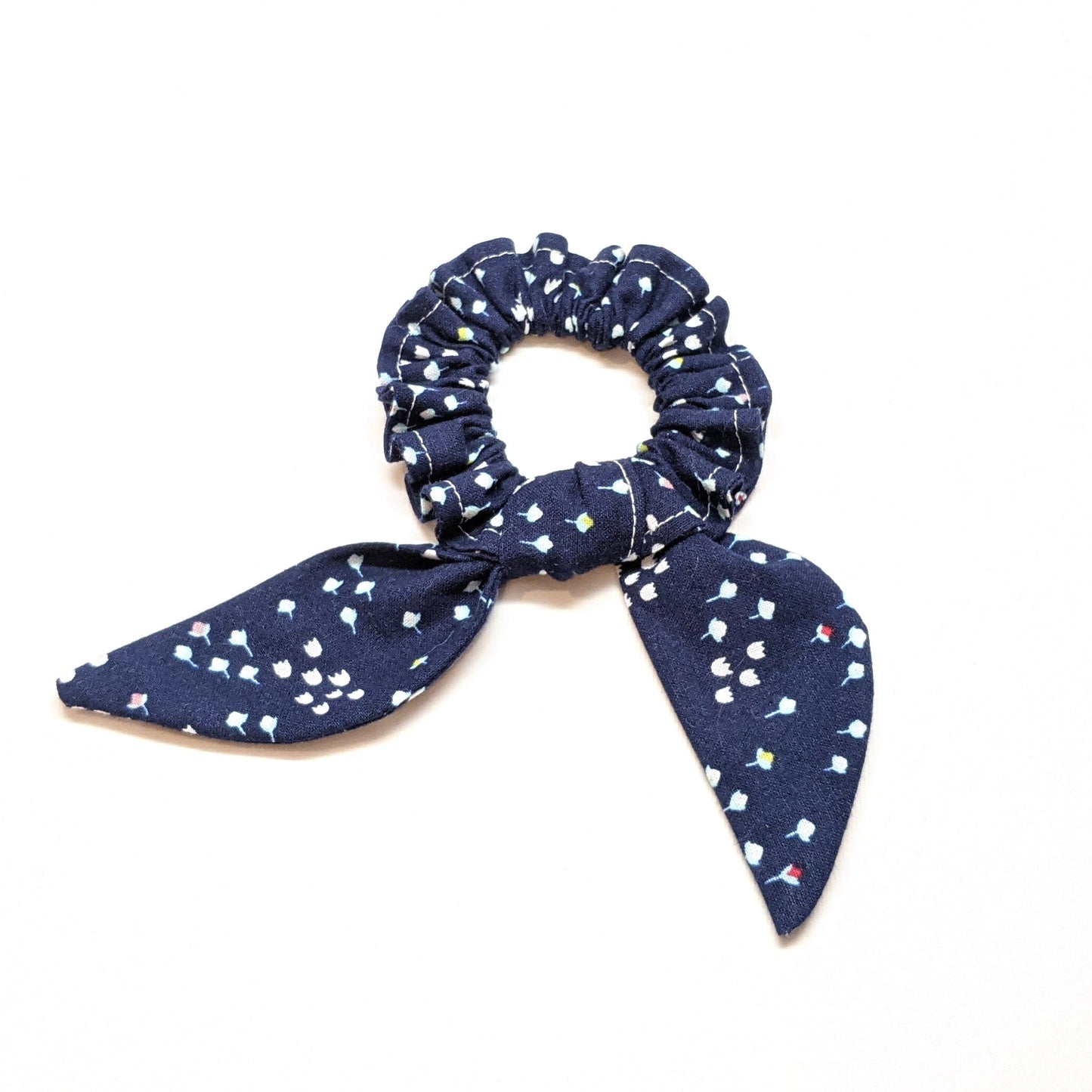 Floral Navy Scrunchies