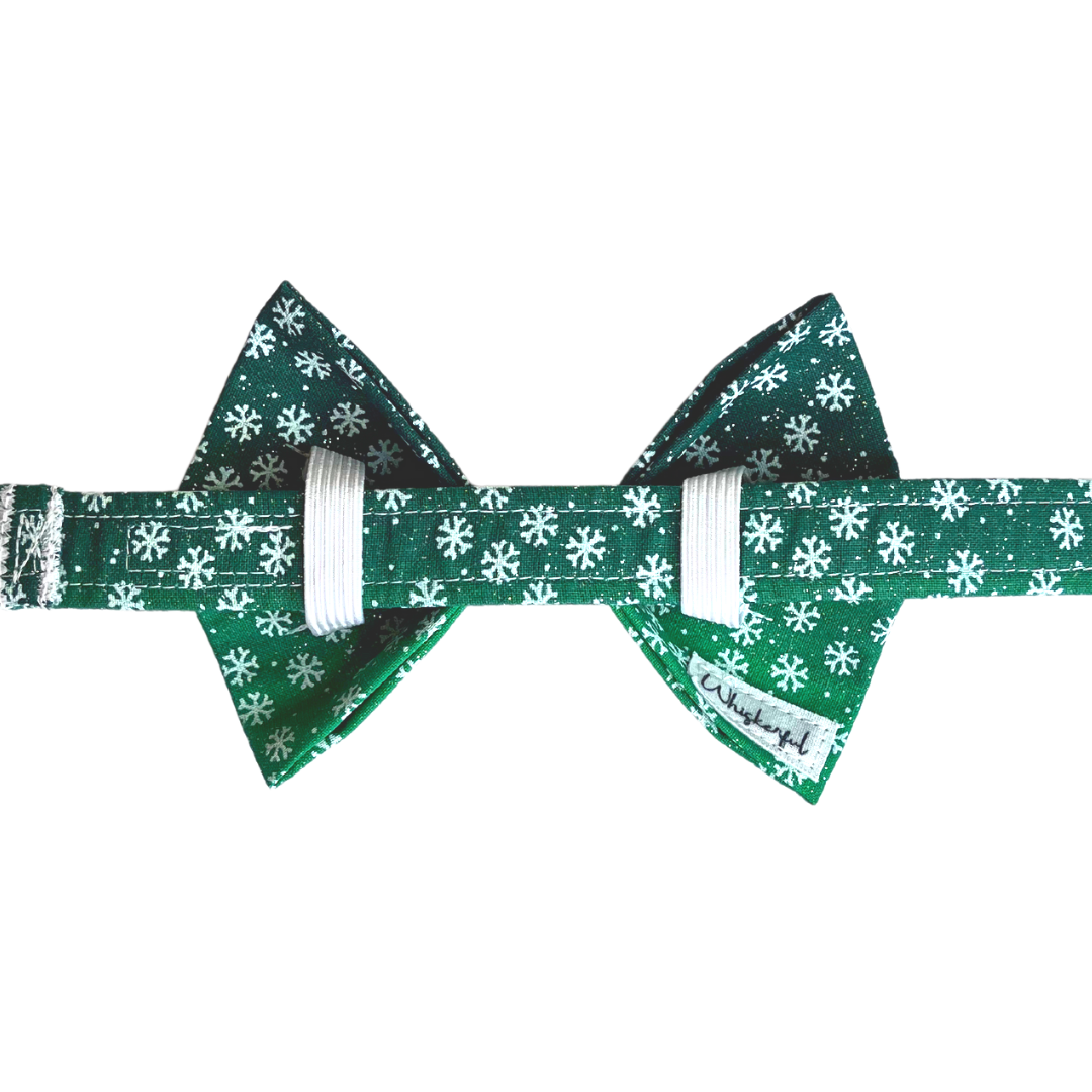 Green Gradient Snowflakes Bow Tie