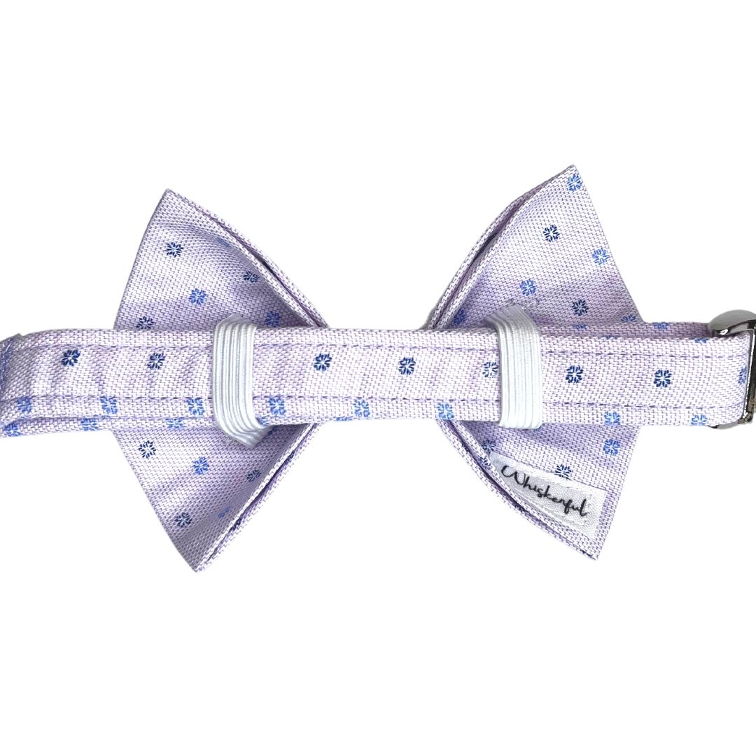 Lilac and Blue Flowers Bow Tie