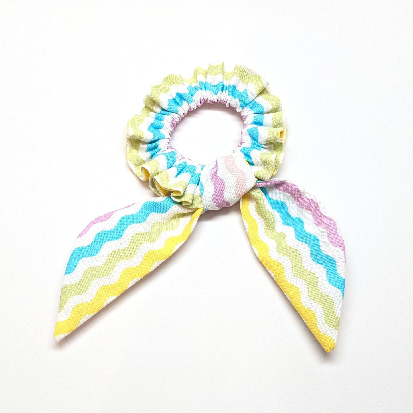 Pastel Rainbow Waves Scrunchies