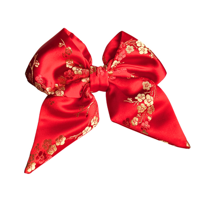 Scarlet Red Flower Blossom Sailor Bow