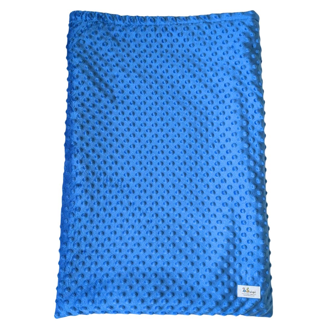 Royal blue pet sleeping bag laid flat as a mat for dogs or cats