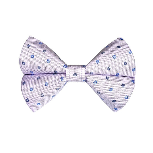 Lilac and Blue Flowers Bow Tie