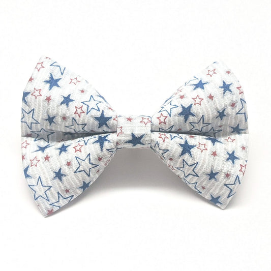 Blue and Red Stars Bow Tie for Dogs and Cats - Whiskerful 1