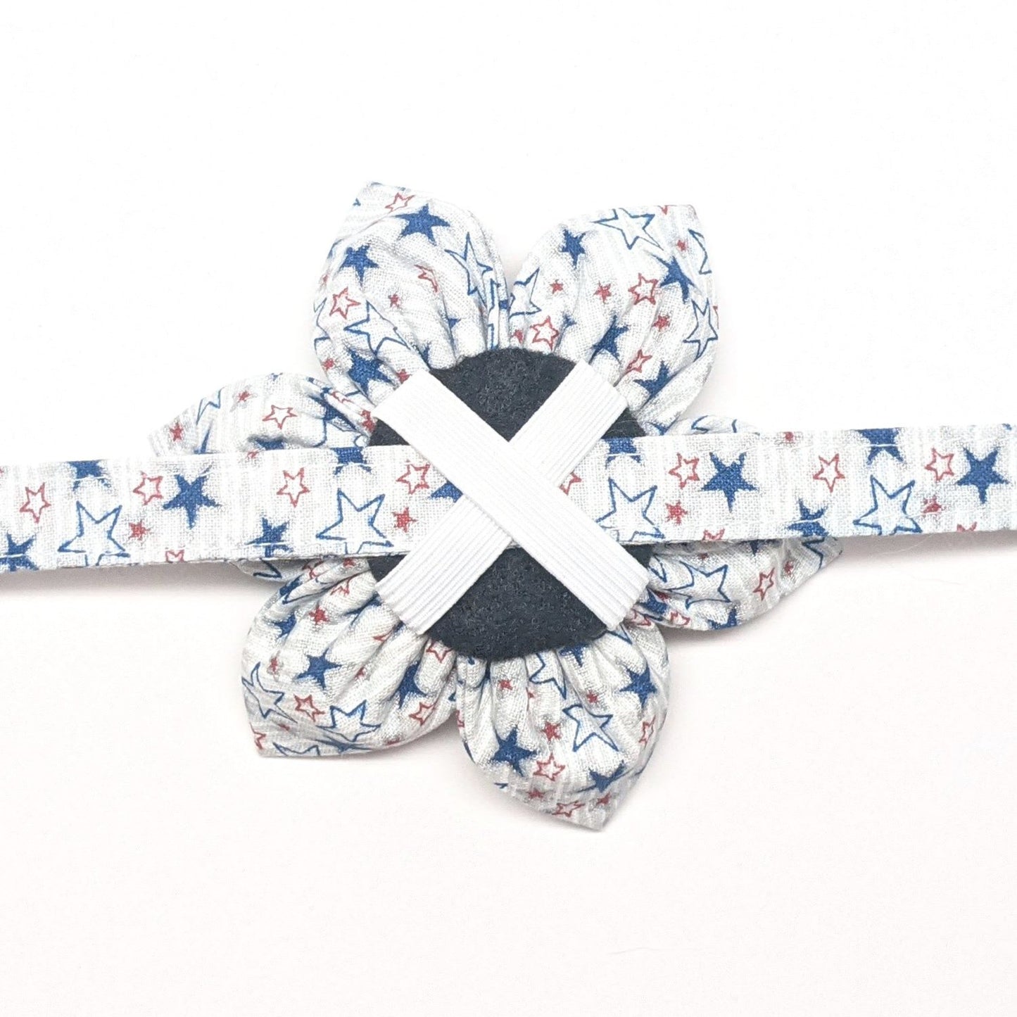 Blue and Red Stars Collar and Flower for Dogs and Cats - Whiskerful 12