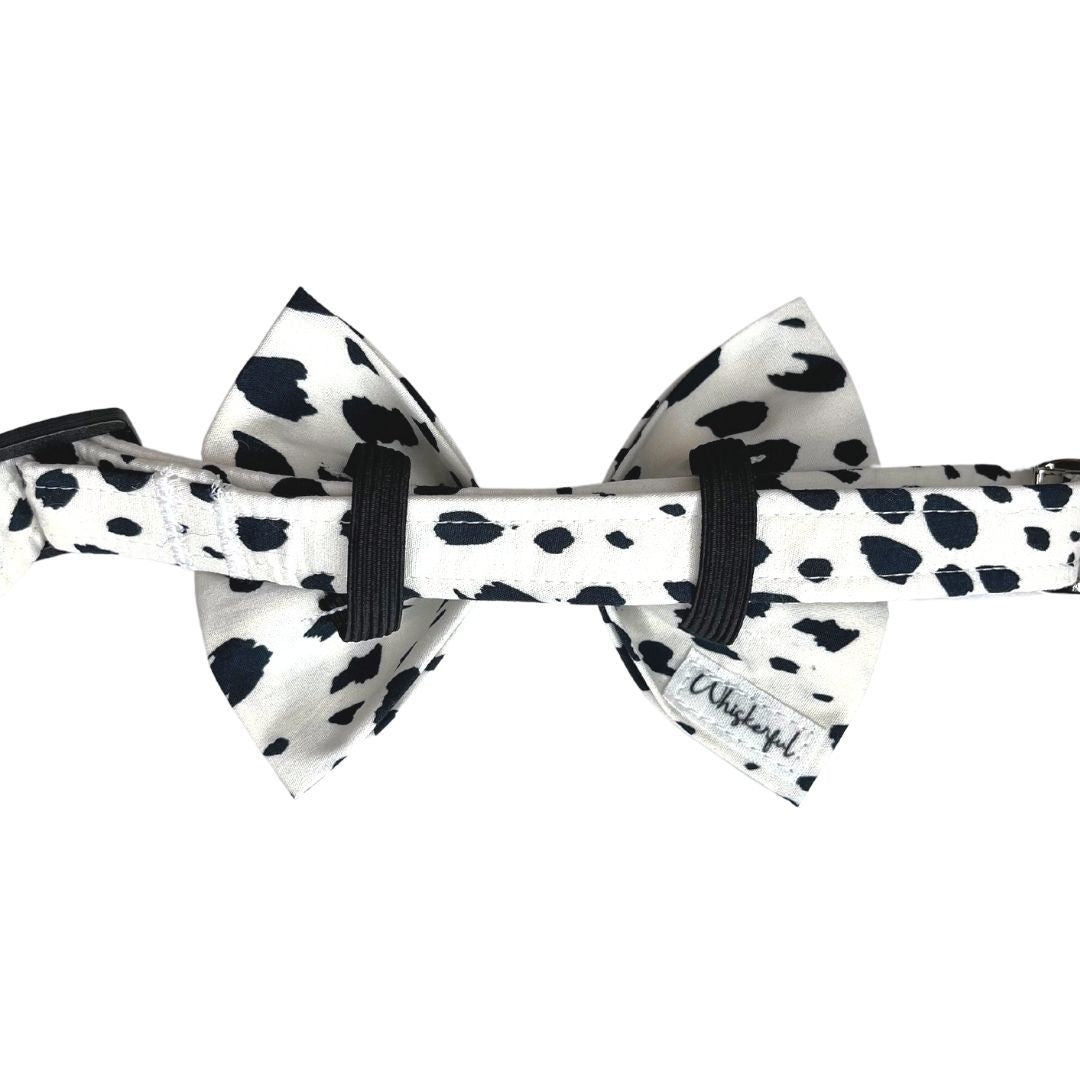 Black and White Animal Print Bow Tie