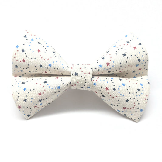 Mini Blue and Red Stars Bow Tie - Whiskerful 1