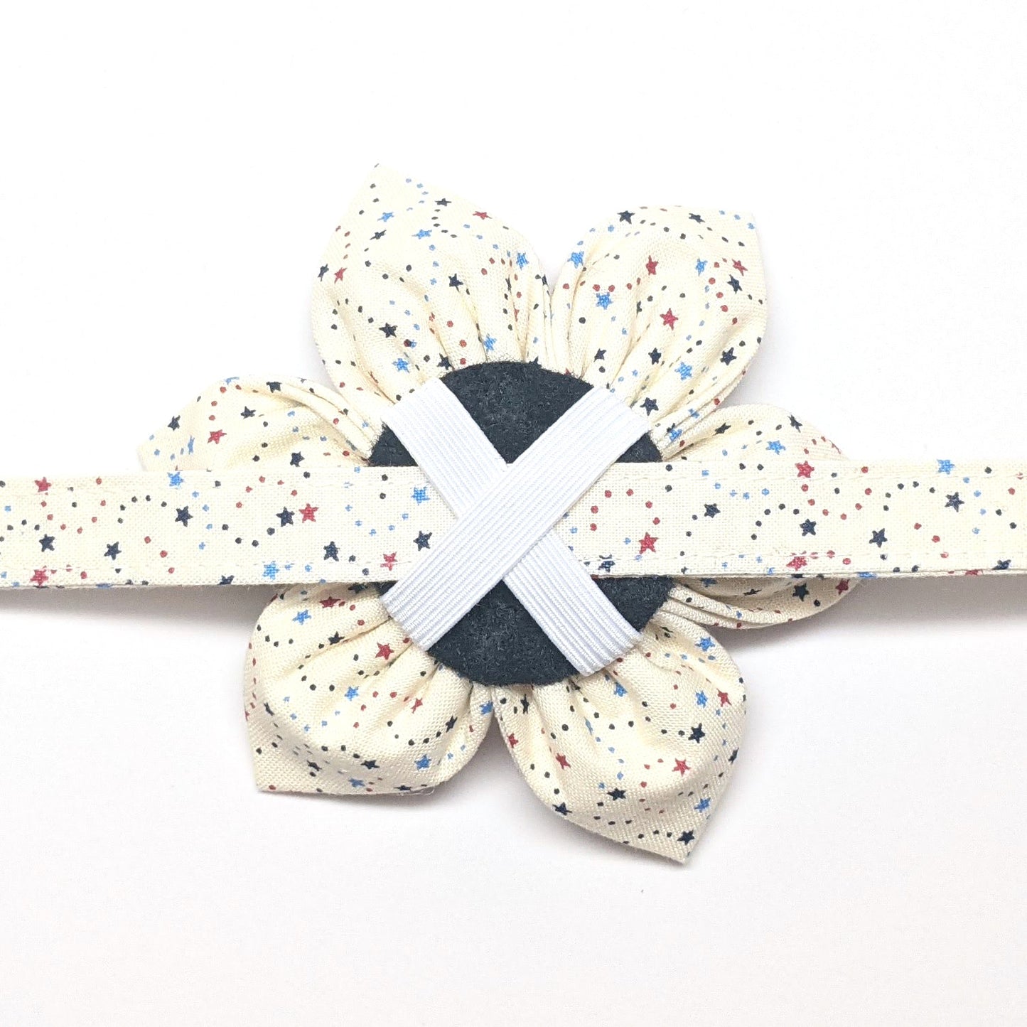 Mini Blue and Red Stars Collar and Flower for Dogs and Cats - Whiskerful 4