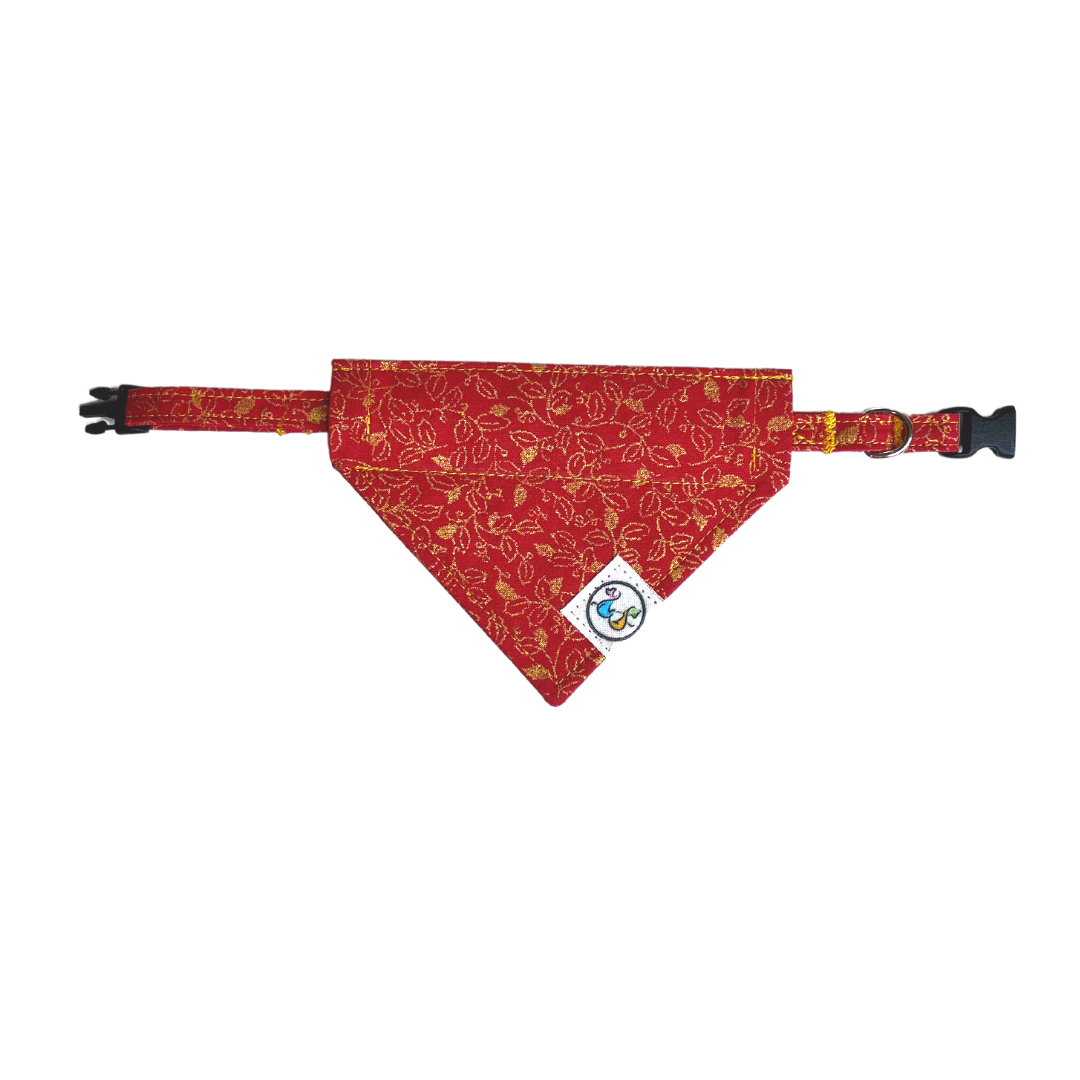 Lucky Red and Golden Leaves Bandana