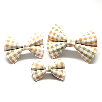 Orange Green Plaid Bow Tie