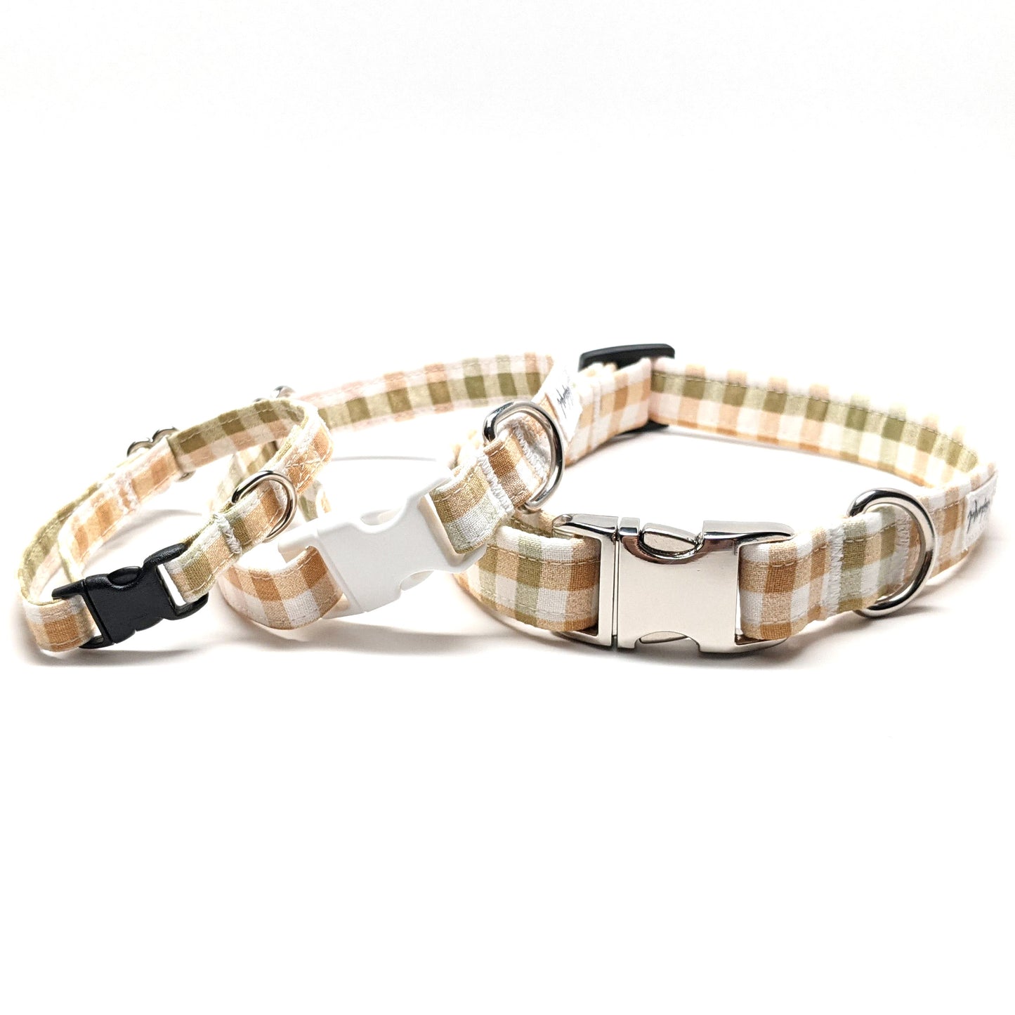 Orange Green Plaid Collar
