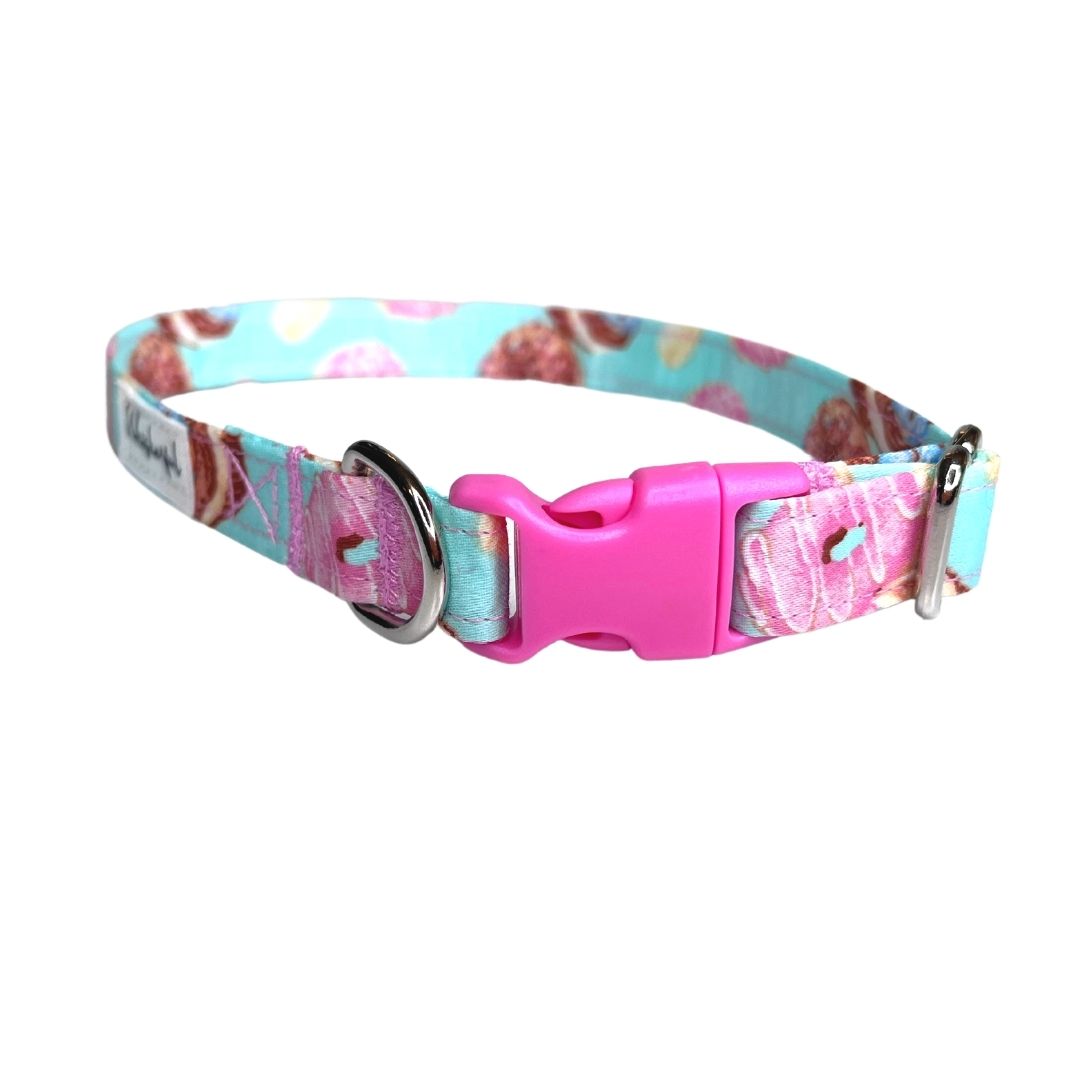 Organic Egyptian Cotton Blue & Pink Donuts and Cupcakes Collar