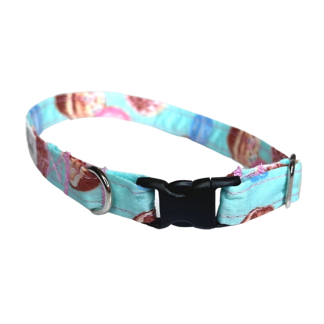 Organic Egyptian Cotton Blue & Pink Donuts and Cupcakes Collar