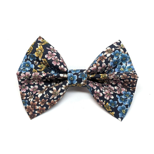 Dog and Cat Indigo Floral Bow Tie - Whiskerful 1