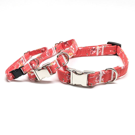 Red and Golden Yellow Floral Collar for Dogs and Cats - Whiskerful 1