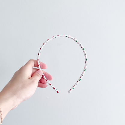 Red and Green Polka Dots Thin Headband