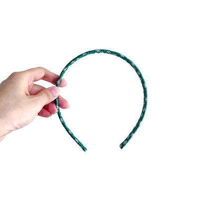 Green Gradient Snowflakes Thin Headband