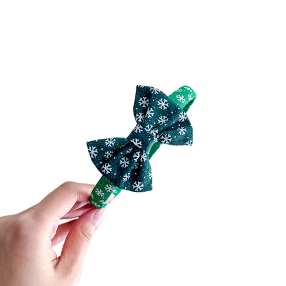 Green Gradient Snowflakes Thin Headband