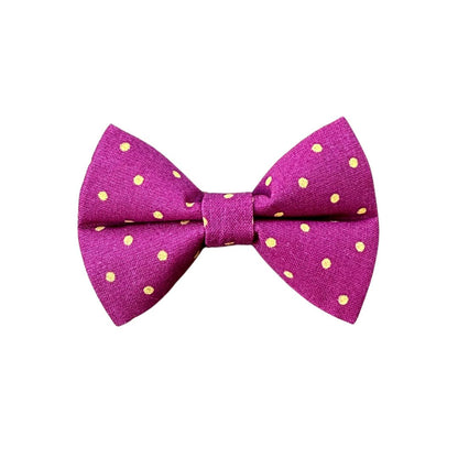 Magenta & Golden Polka Dot Bow Tie