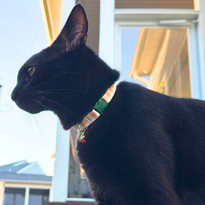 Olive and Amber Plaid Collar with Cherry Charm