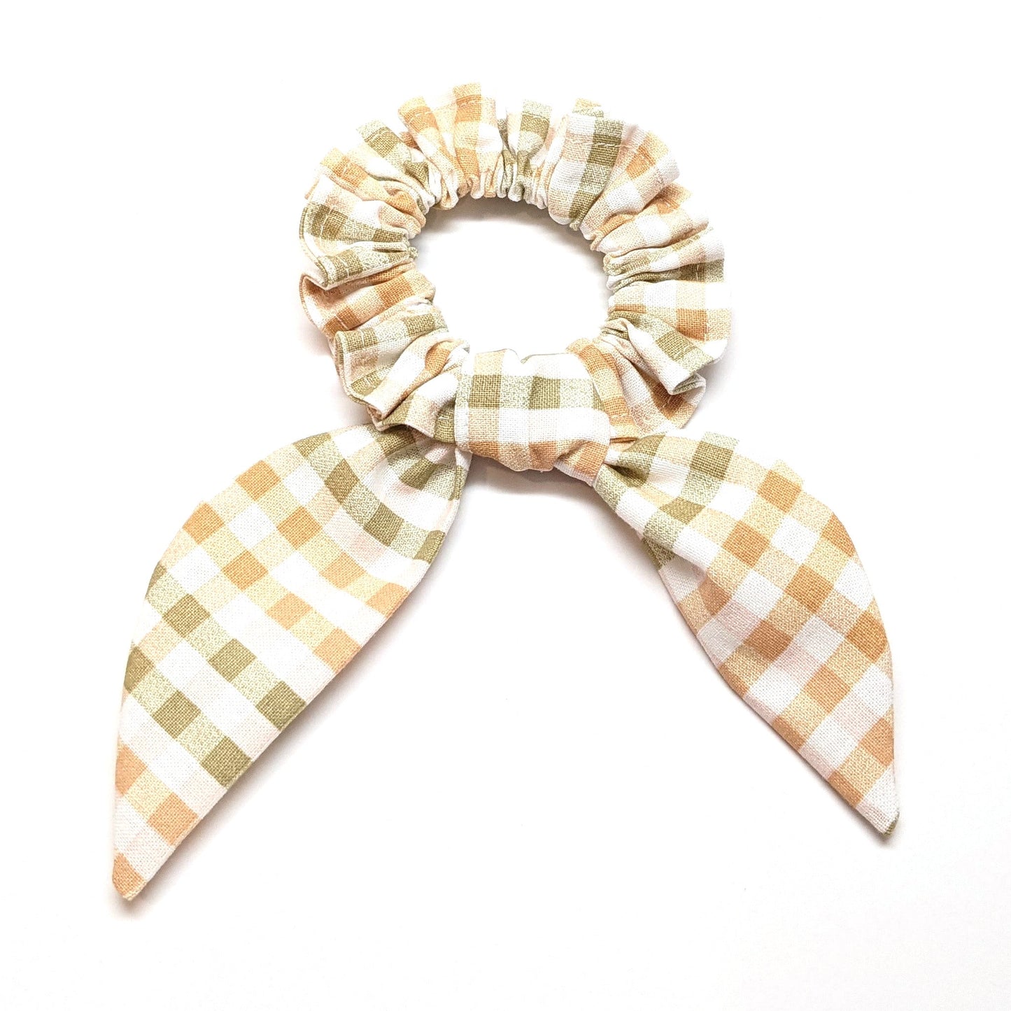 Orange Green Plaid Scrunchies