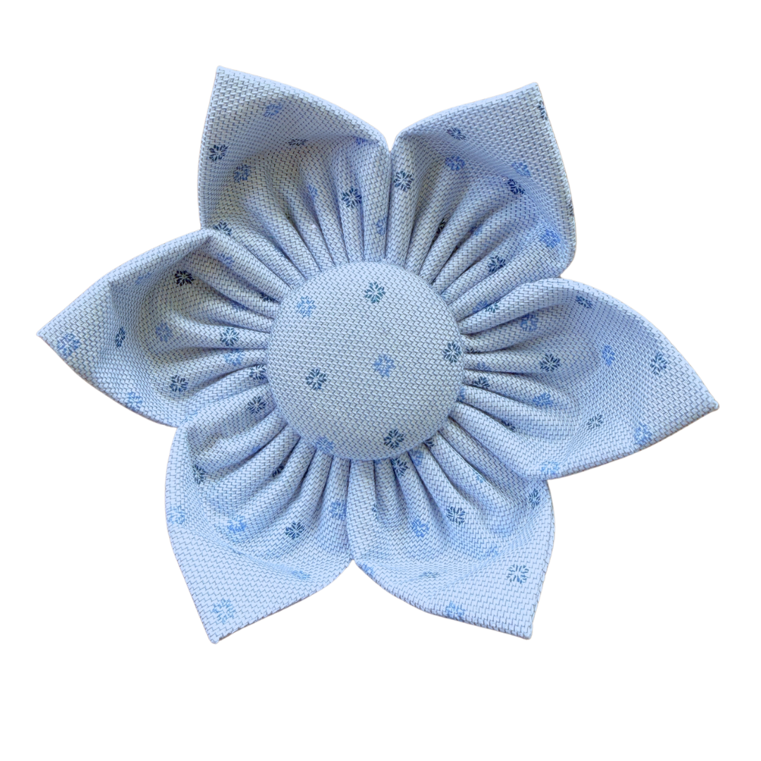 Powder Blue Petal Kanzashi Flower
