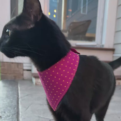 Magenta & Golden Polka Dot Snap-On Bandana