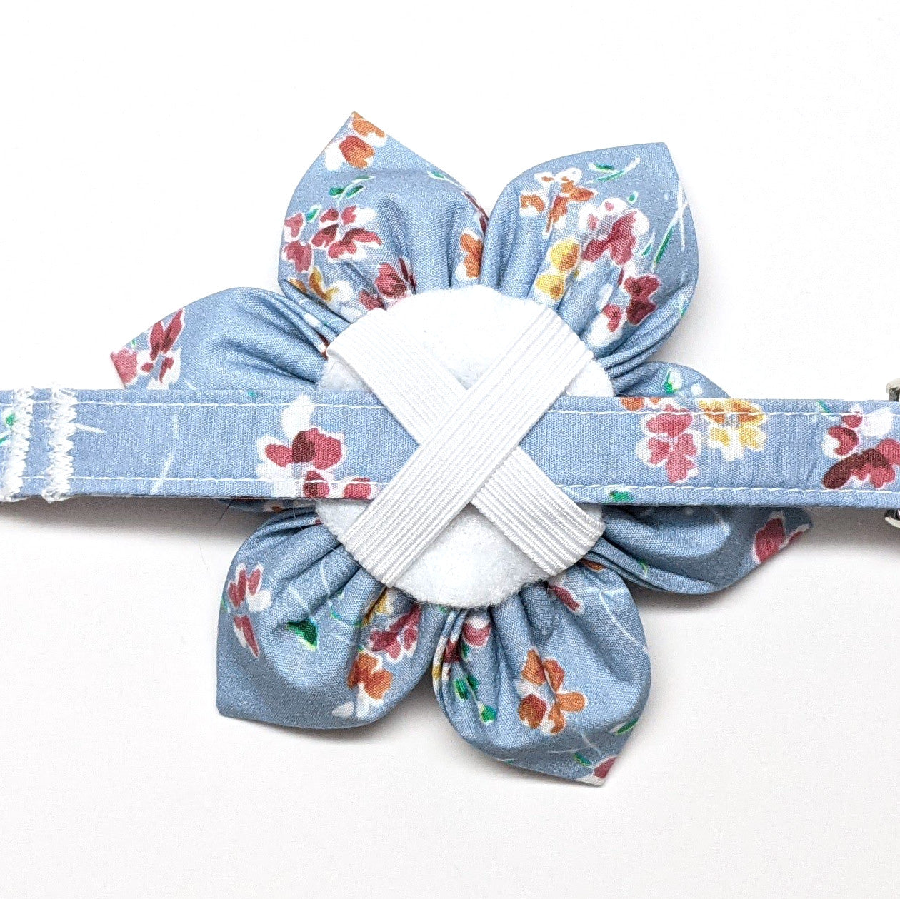 Baby Blue Floral Dog and Cat Collar and Flower - Whiskerful 3