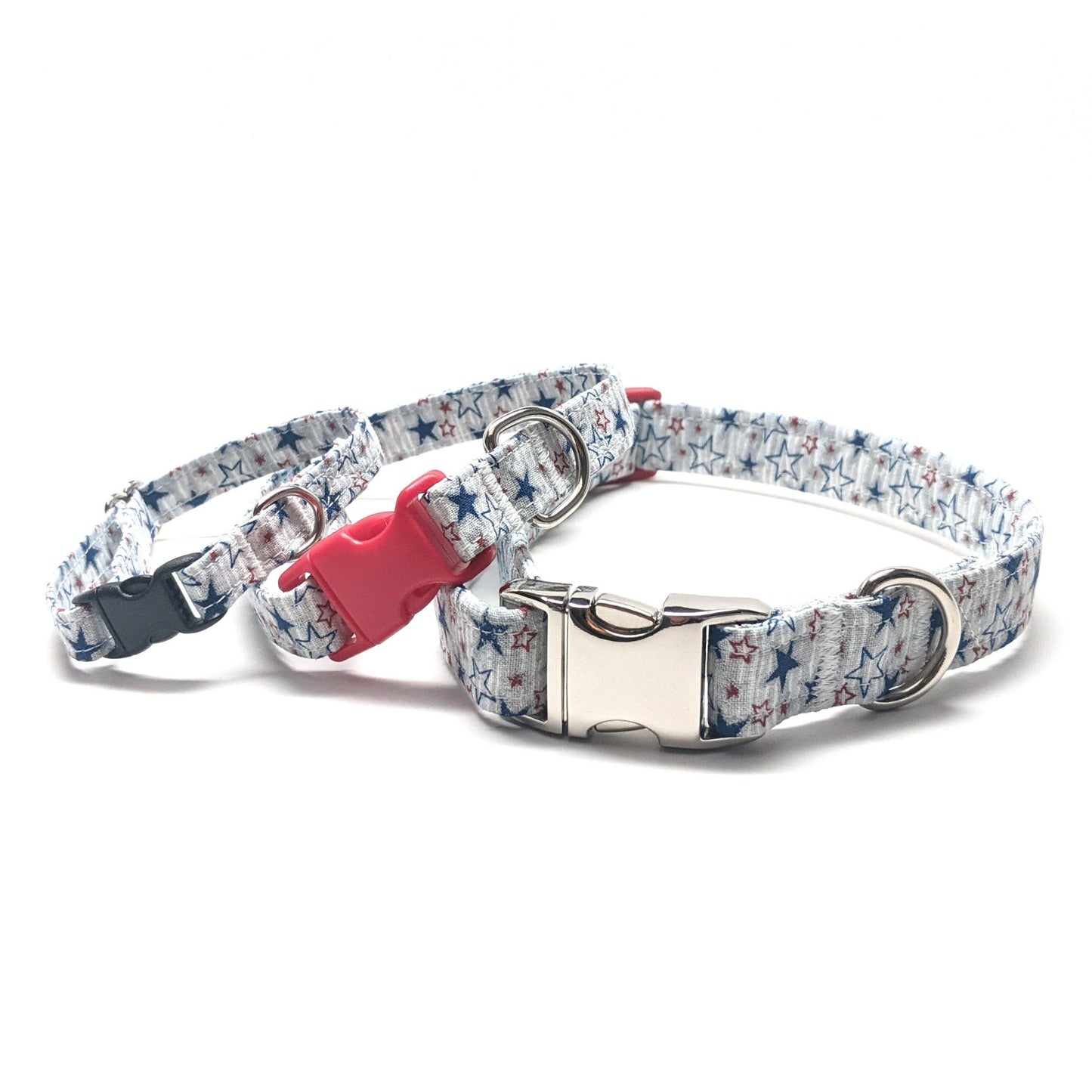 Blue and Red Stars Collar for Dogs and Cats - Whiskerful 1