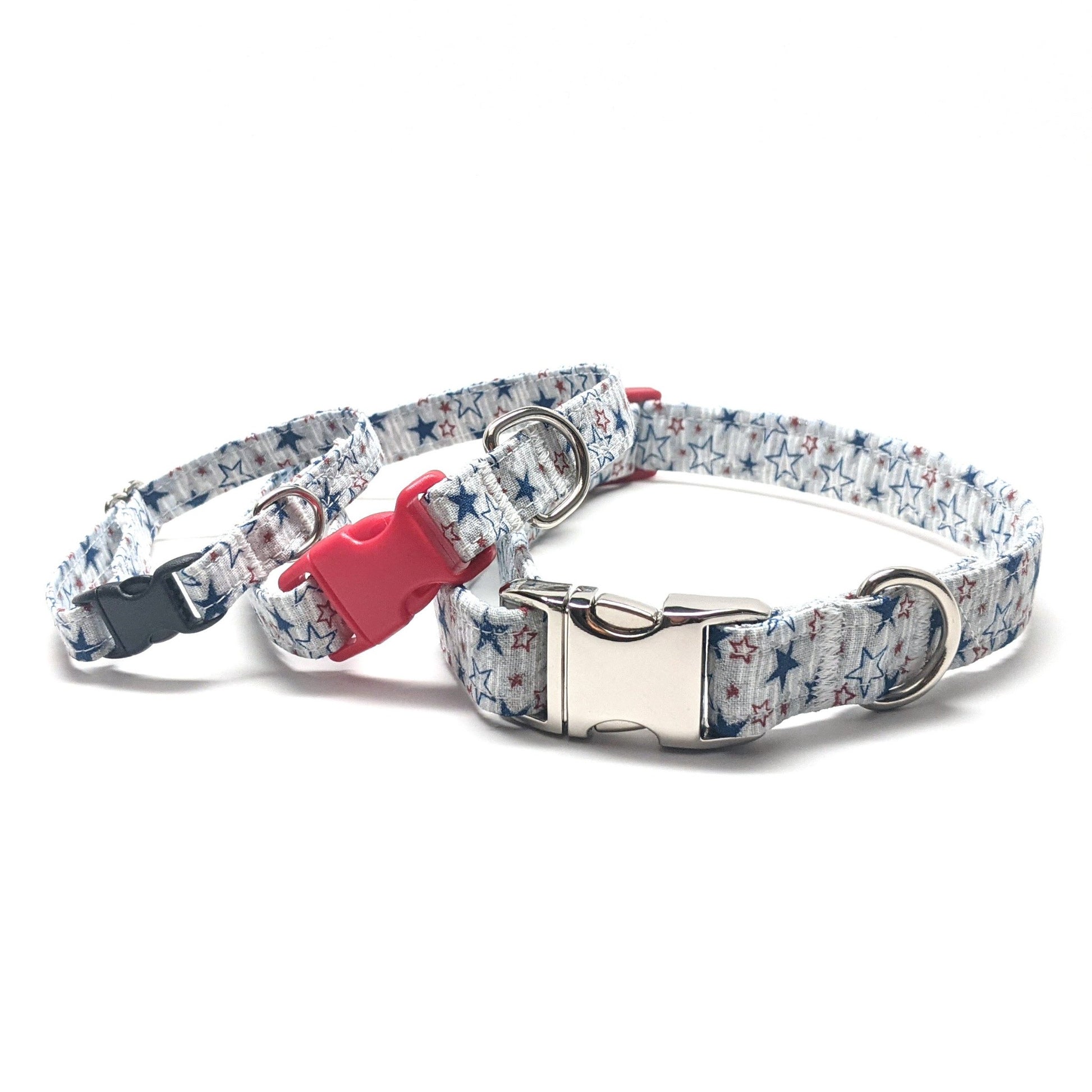 Blue and Red Stars Collar for Dogs and Cats - Whiskerful 1