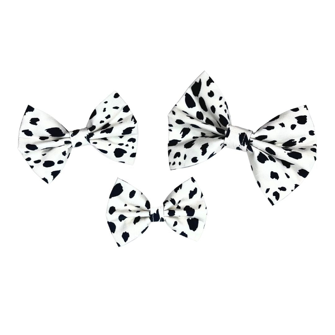 Black and White Animal Print Bow Tie