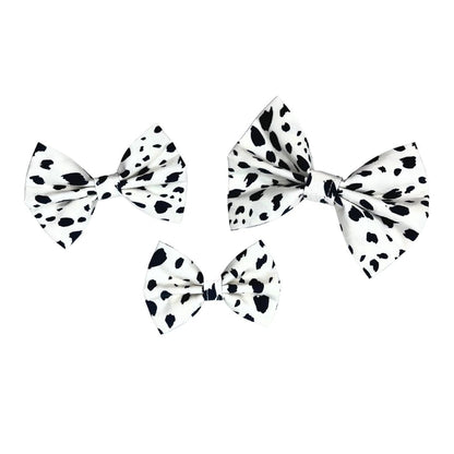 Black and White Animal Print Bow Tie