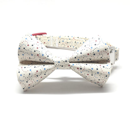 Mini Blue and Red Stars Bow Tie - Whiskerful 4