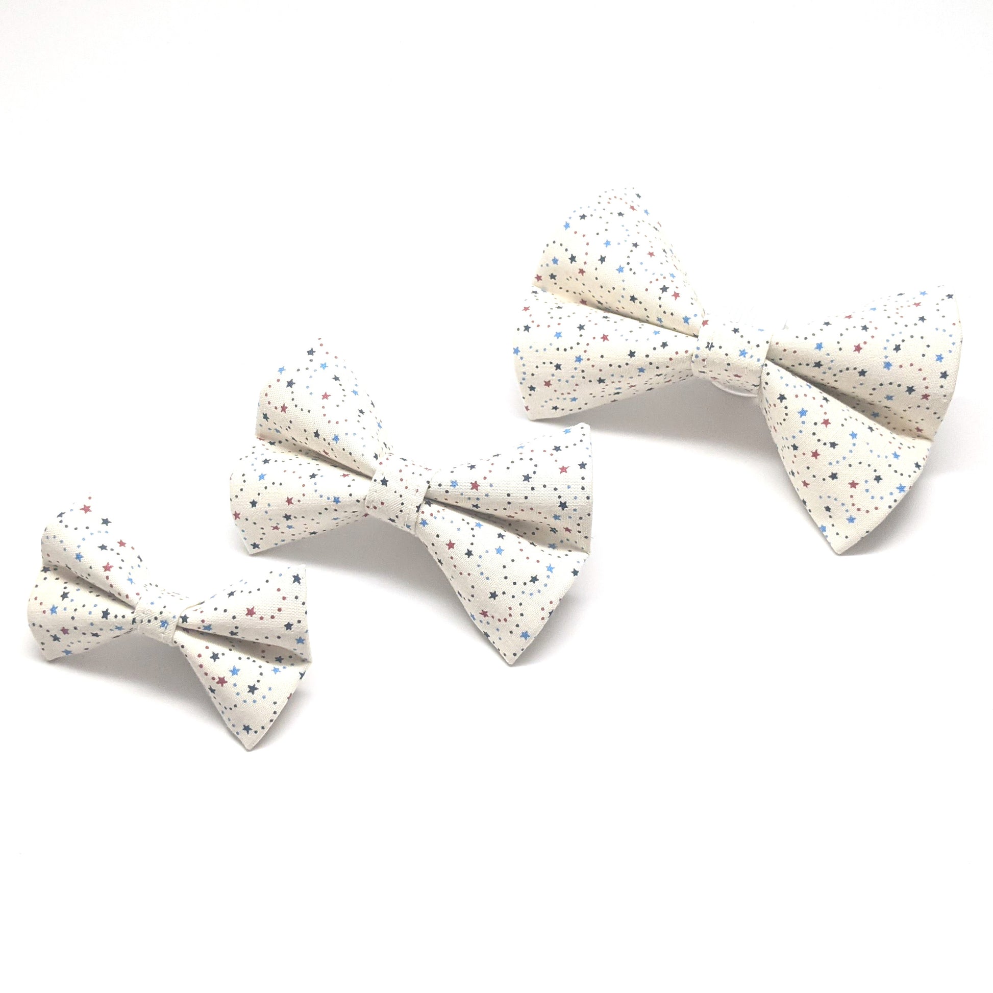 Mini Blue and Red Stars Bow Tie - Whiskerful 3