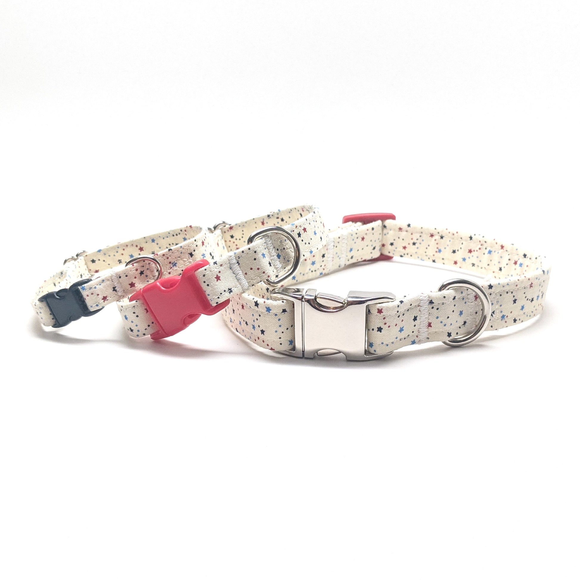 Mini Blue and Red Stars Collar - Whiskerful 1