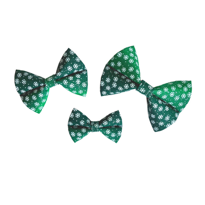 Green Gradient Snowflakes Bow Tie