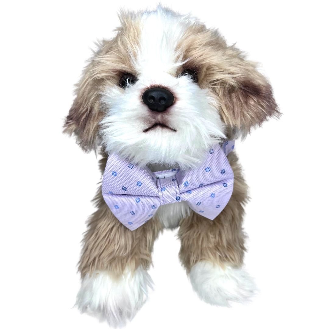Lilac and Blue Flowers Bow Tie