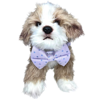 Lilac and Blue Flowers Bow Tie