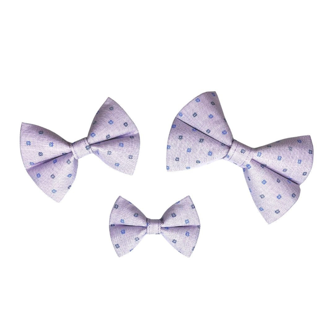 Lilac and Blue Flowers Bow Tie