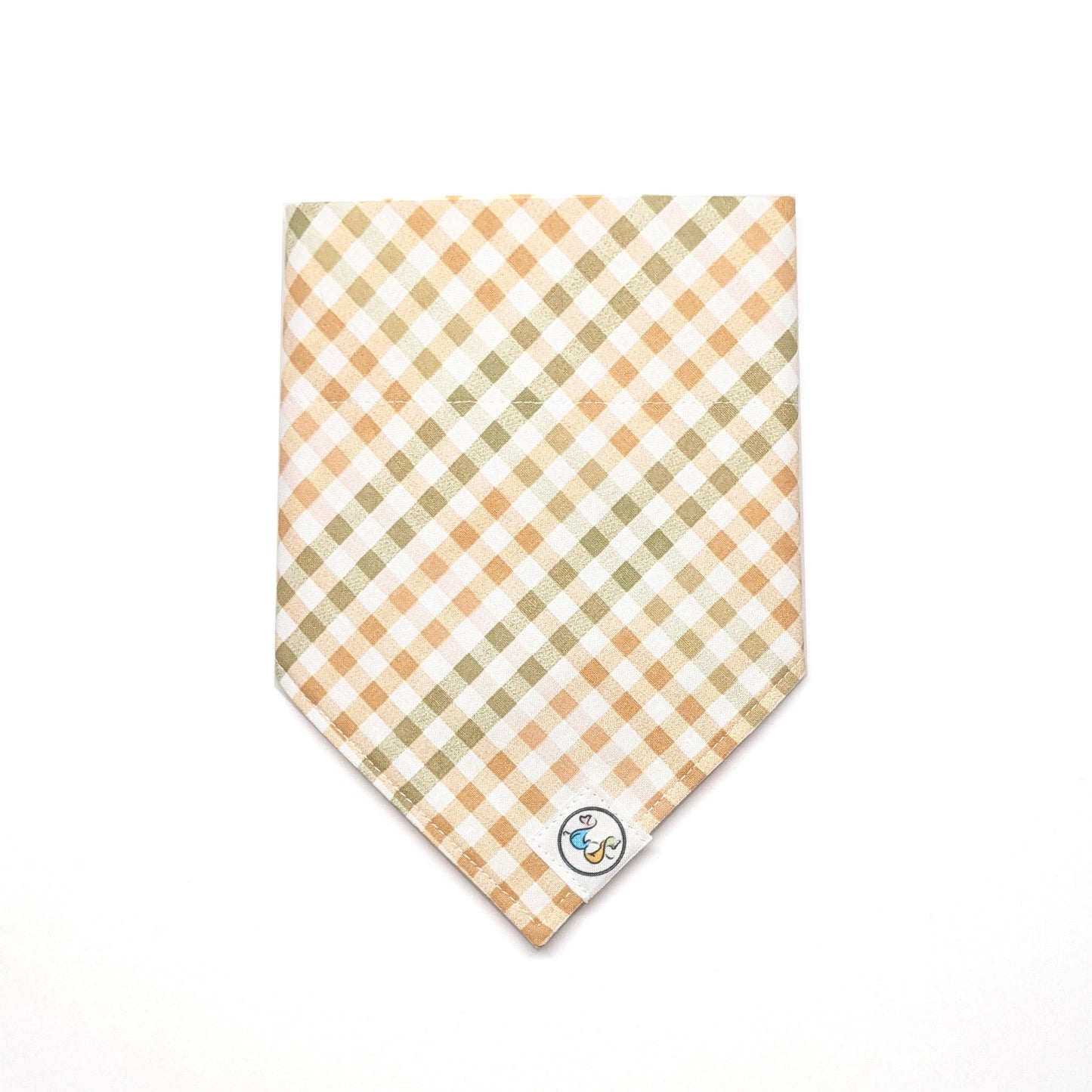Orange Green Plaid Bandana