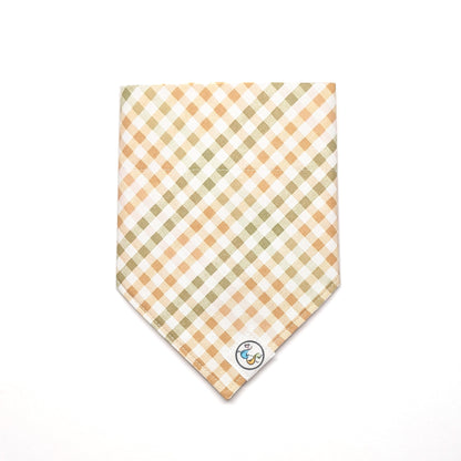 Orange Green Plaid Bandana