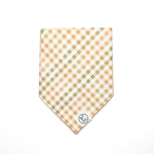 Orange Green Plaid Bandana
