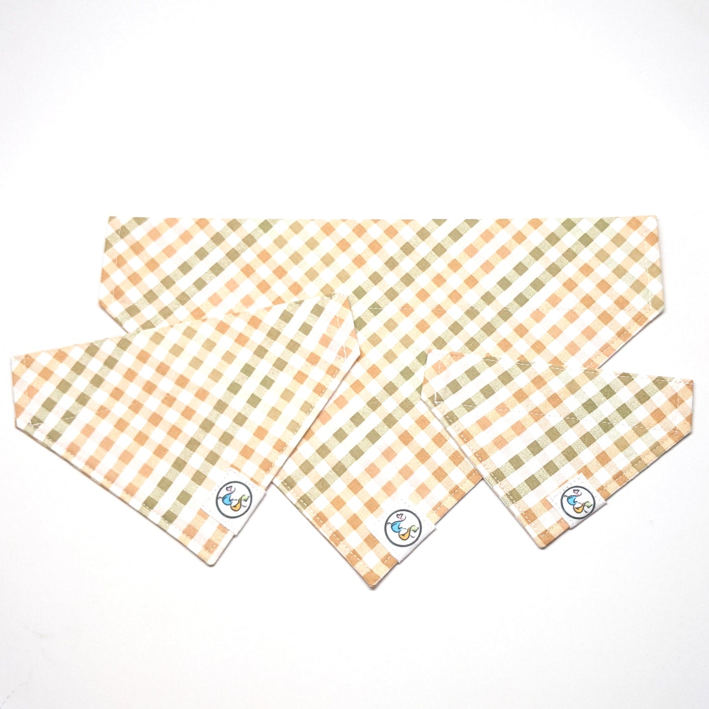 Orange Green Plaid Bandana