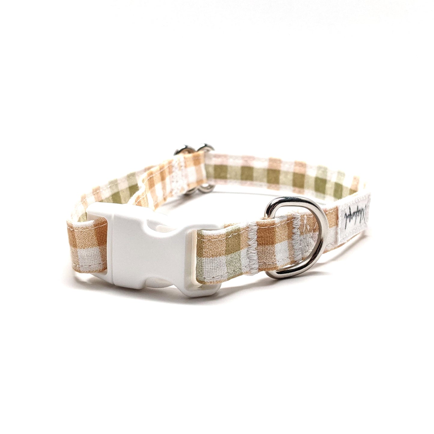 Orange Green Plaid Collar