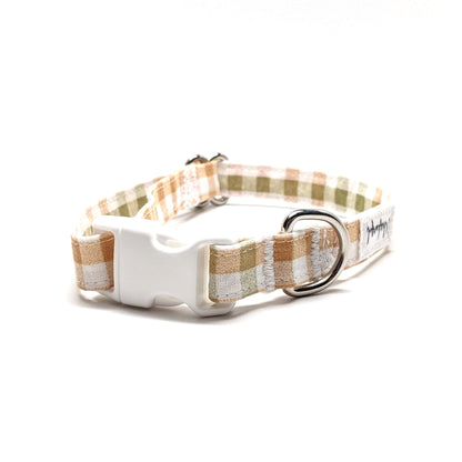 Orange Green Plaid Collar