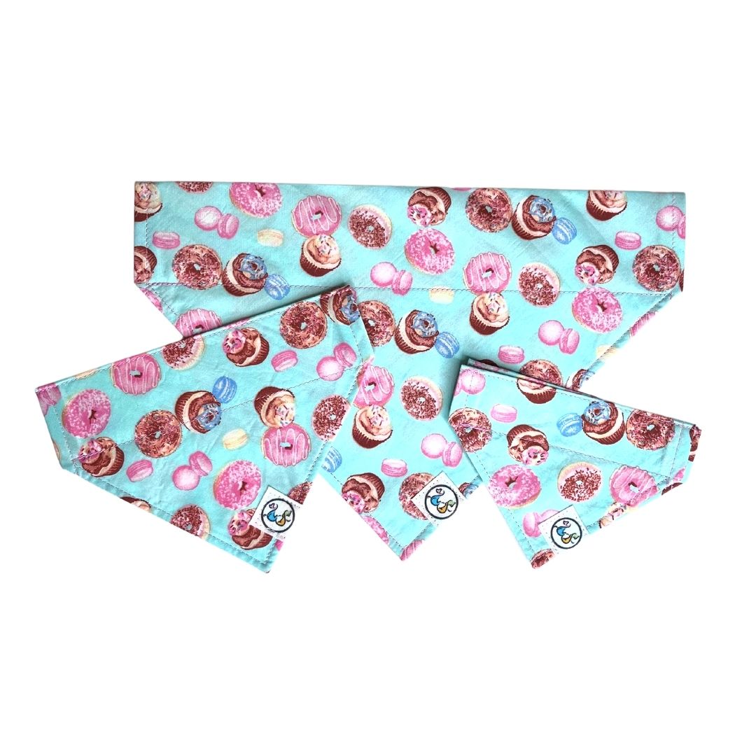 Organic Egyptian Cotton Blue & Pink Donuts and Cupcakes Bandana