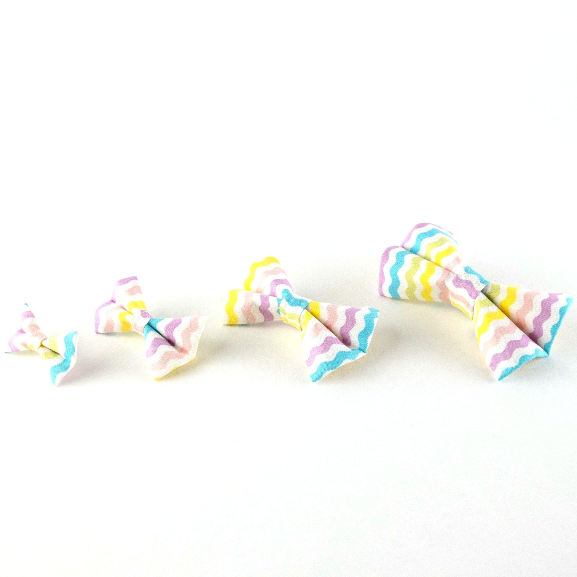 Pastel Rainbow Waves Bow Tie - Whiskerful 1