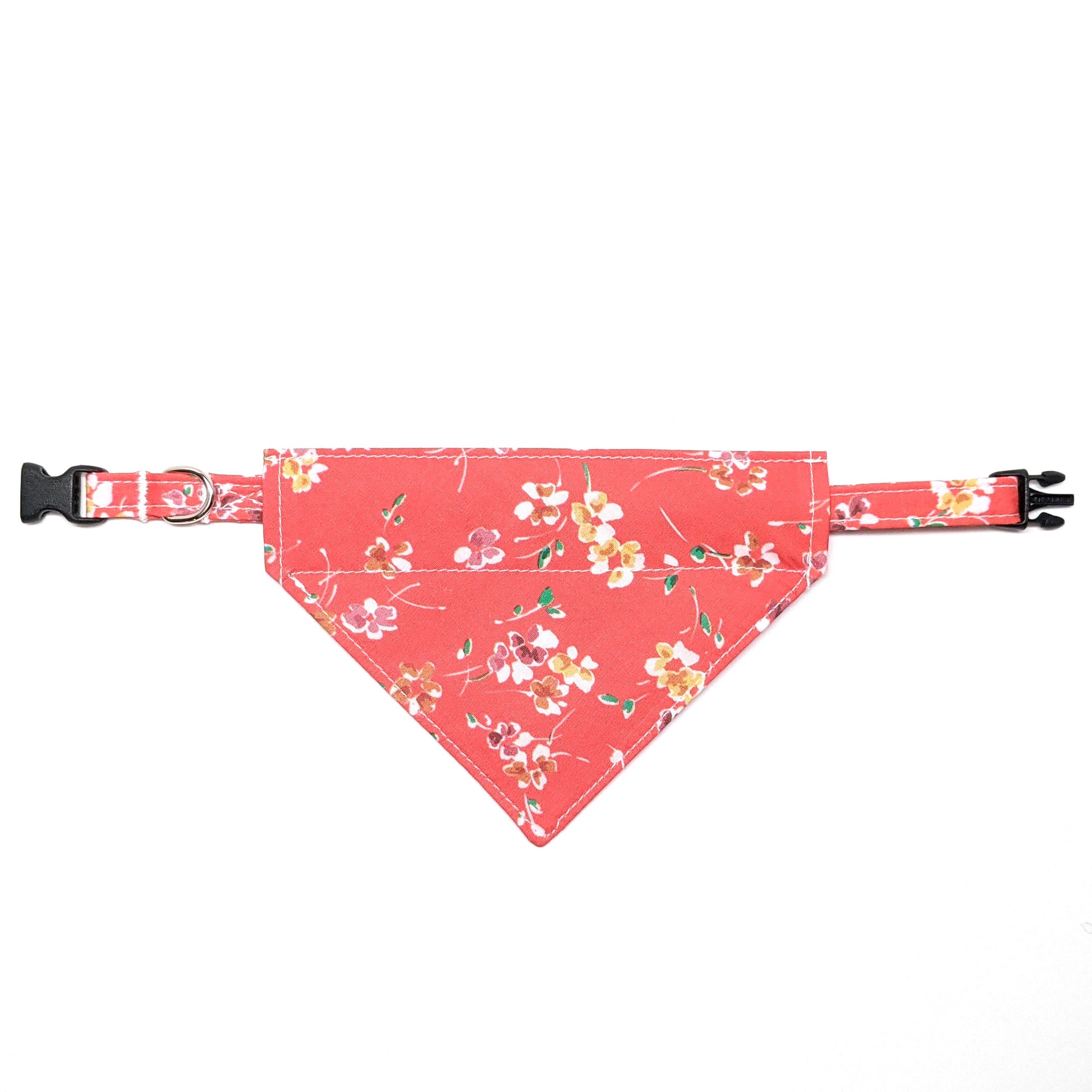 Red and Golden Yellow Floral Bandana for Dogs and Cats - Whiskerful 1