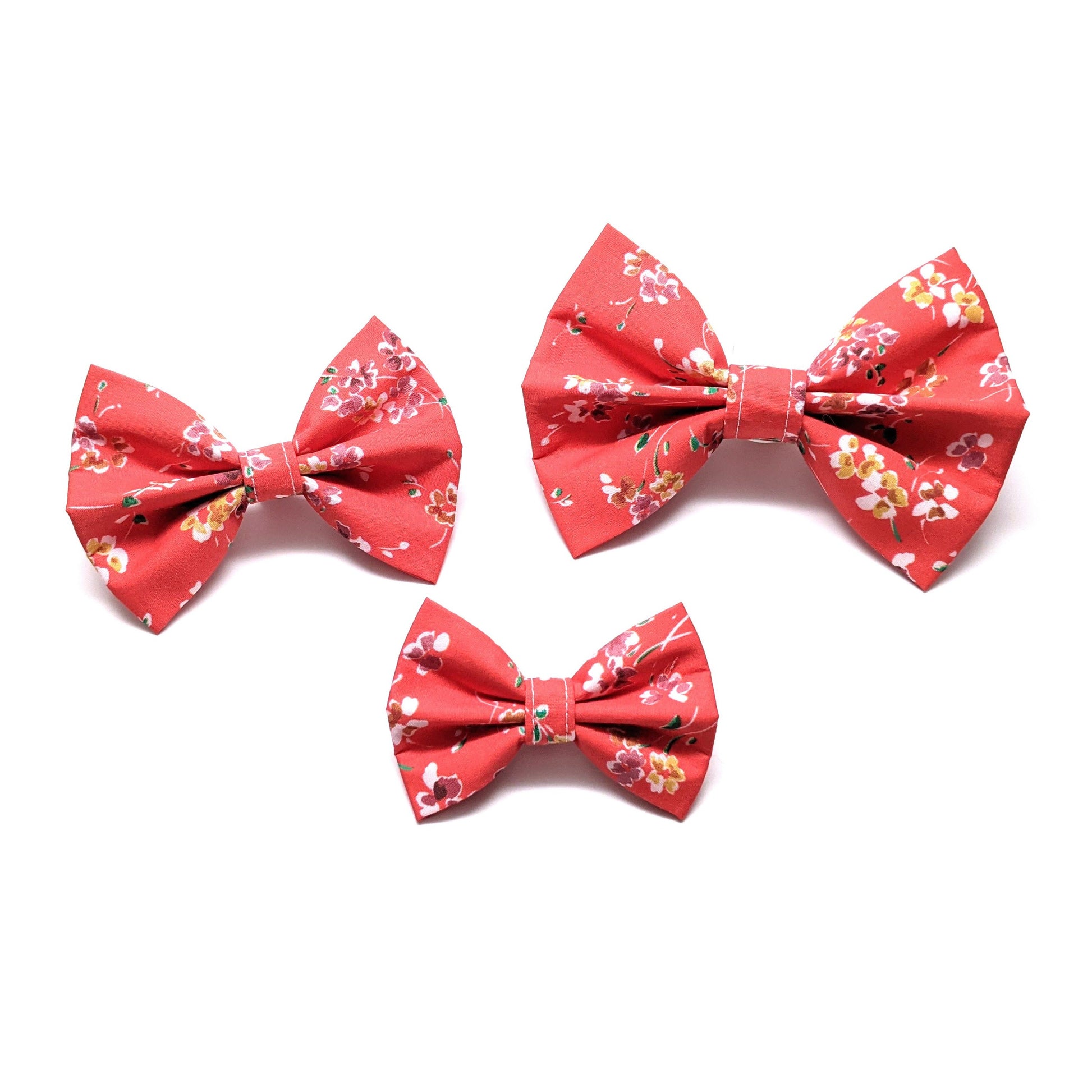 Red and Golden Yellow Floral Bow Tie for Dogs and Cats - Whiskerful 4