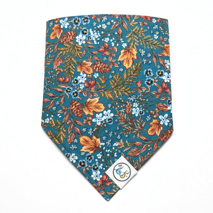 Teal Gold Paisley Bandana
